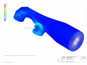 FEM-Rohrabschnitt mit Deformations- und Spannungsauswertung im ROHR2fesu